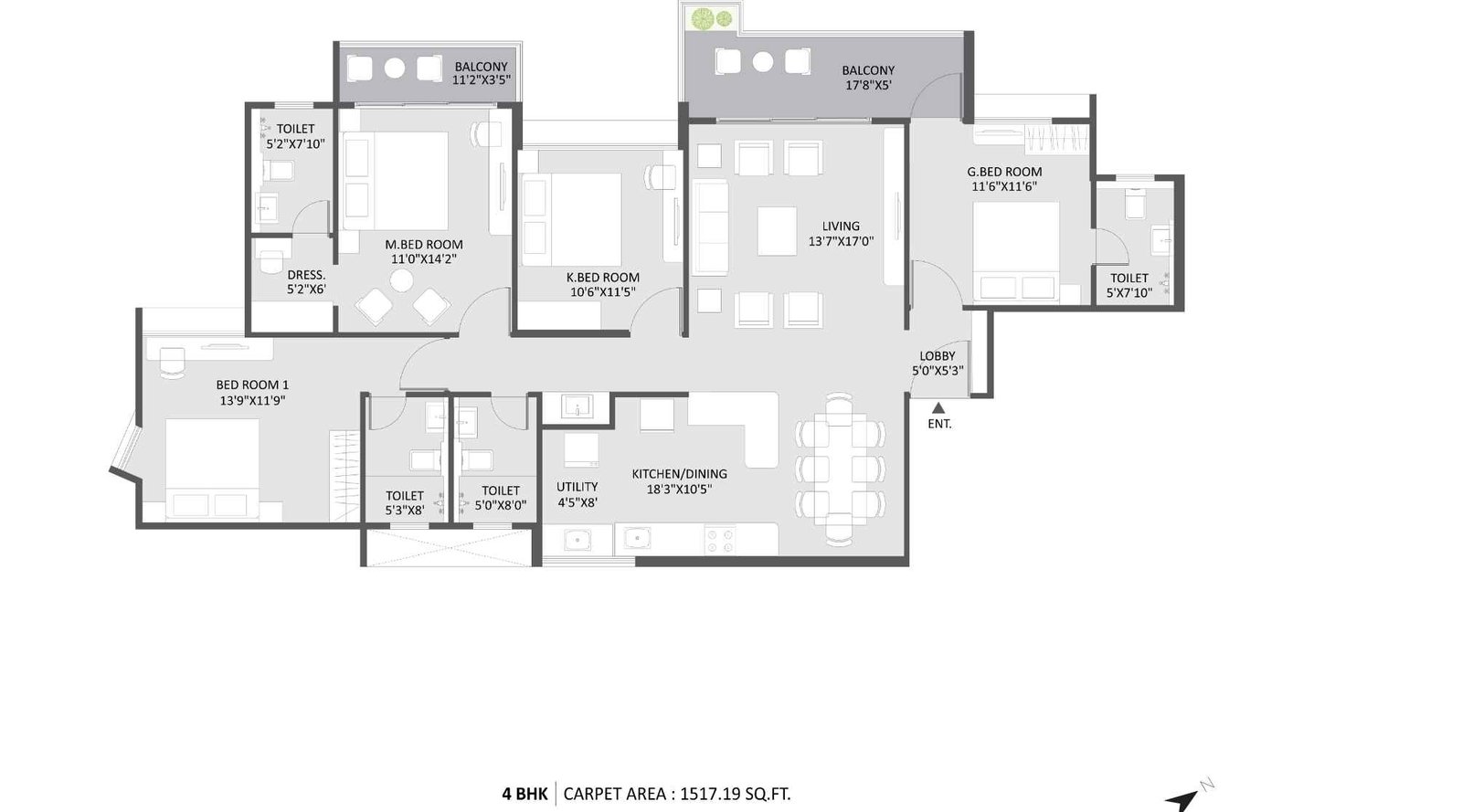 Austin-Yana-Floor-Plan-4-BHK-1517-Sqft